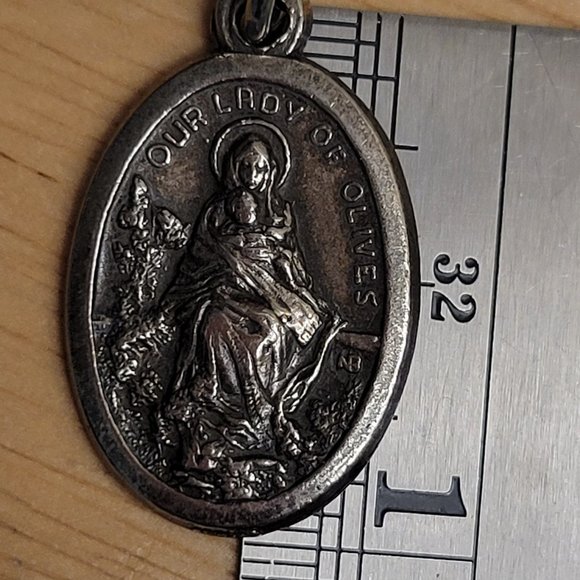 Jewelry - Vintage Our Lady of Olives St Saint Michael Archangel Religious Medal Pendant